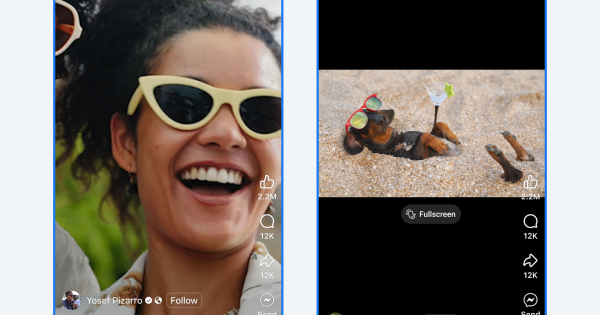Facebook reels video vertical orizontal