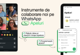Captură de ecran cu noua funcție de apeluri programate WhatsApp, arătând lista de apeluri și meniul de programare.