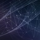Reprezentare grafică a unei rețele de date, simbolizând o analiză a linkurilor interne și externe efectuată în Google Search Console.
