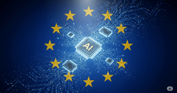 Grafică reprezentând Legea privind Inteligența Artificială (AI Act) a Uniunii Europene.
