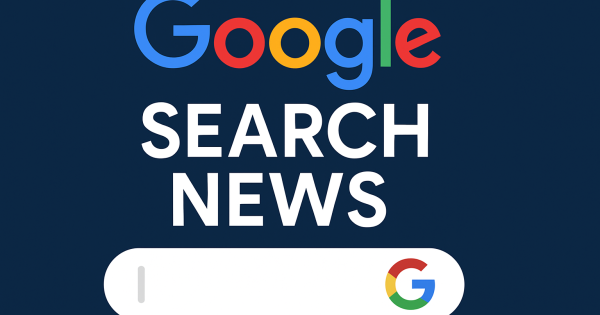 Imagine pentru articolul „noutăți google search news”, cu elemente vizuale inspirate din interfața Google Search