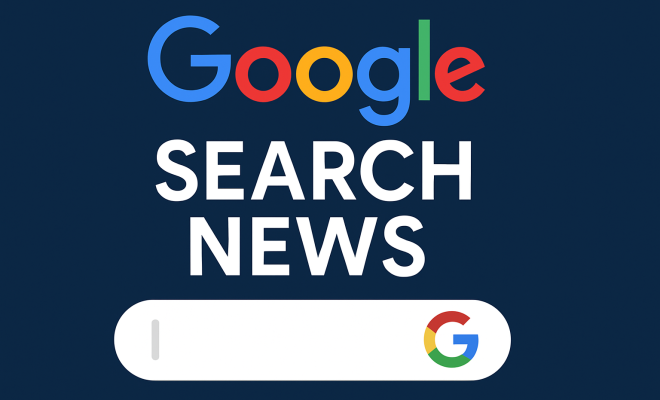 Imagine pentru articolul „noutăți google search news”, cu elemente vizuale inspirate din interfața Google Search