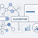 ce este un core update Google – ilustrație conceptuală despre evaluarea și procesarea rezultatelor de căutare