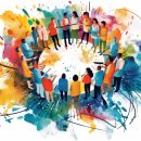 ilustrație despre engagement pe LinkedIn în 2026 și interacțiunea dintre utilizatori