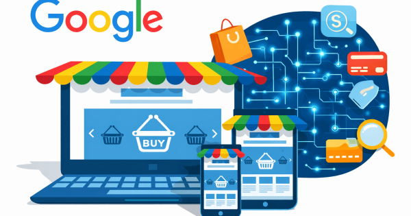 ilustrație despre comerț bazat pe inteligență artificială dezvoltat de Google pentru retailul online