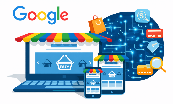 ilustrație despre comerț bazat pe inteligență artificială dezvoltat de Google pentru retailul online